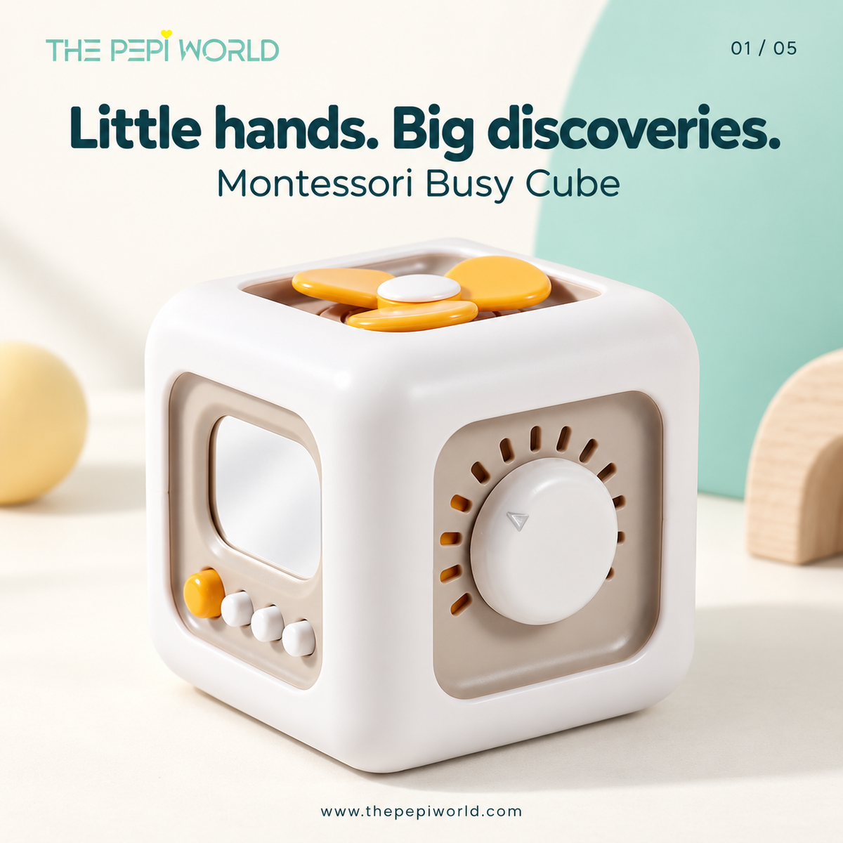 Hexagonal Montessori Busy Ball Cube Toy
